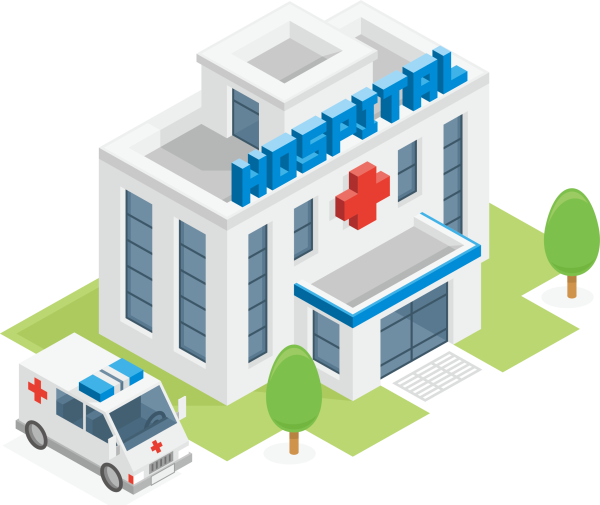 Больница на прозрачном фоне
