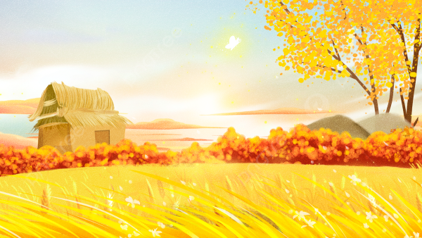 Осеннее поле мультяшное