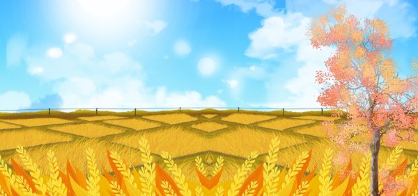 Осеннее поле рисунок