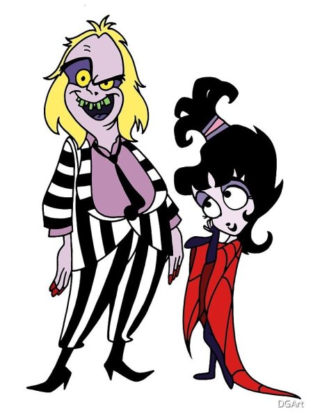 Лидия и Битлджус тату эскиз