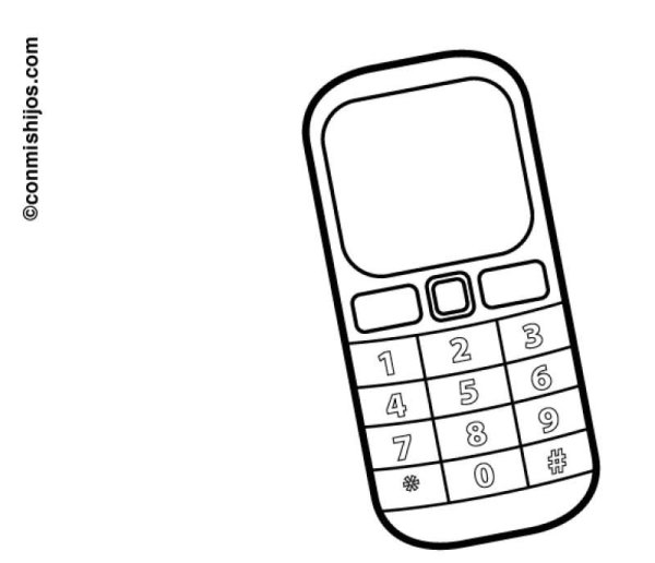 Сотовый телефон кнопочный раскраска