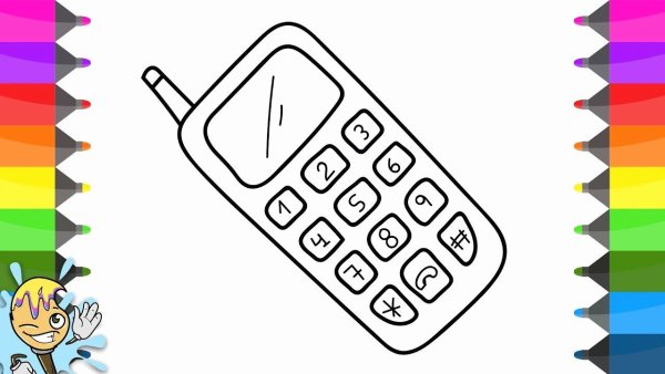 Раскраска мобильный телефон для детей
