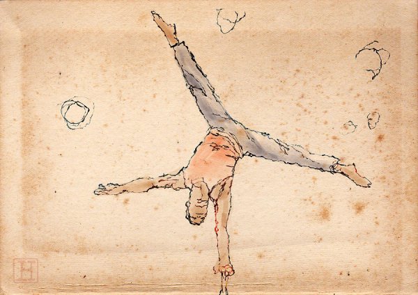 Акробаты в цирке иллюстрация