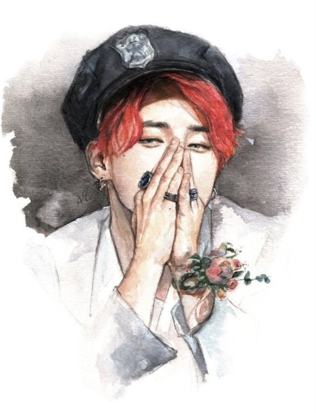 Пак Чимин акварелью