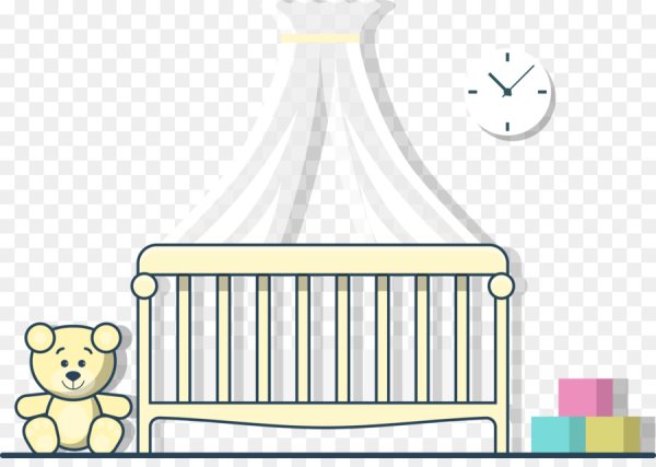 Кроватка вид сбоку вектор