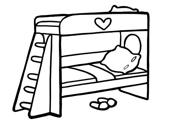 Кровать раскраска для детей