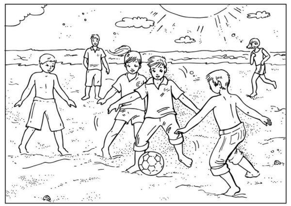 Раскраска игра в футбол