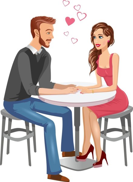 Парень и девушка за столом