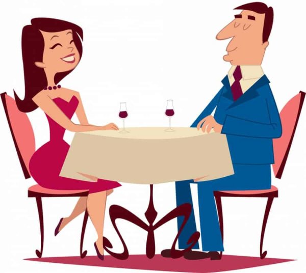 Встреча в кафе рисунок
