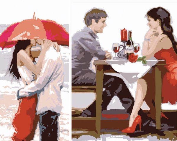 Влюбленные силуэт