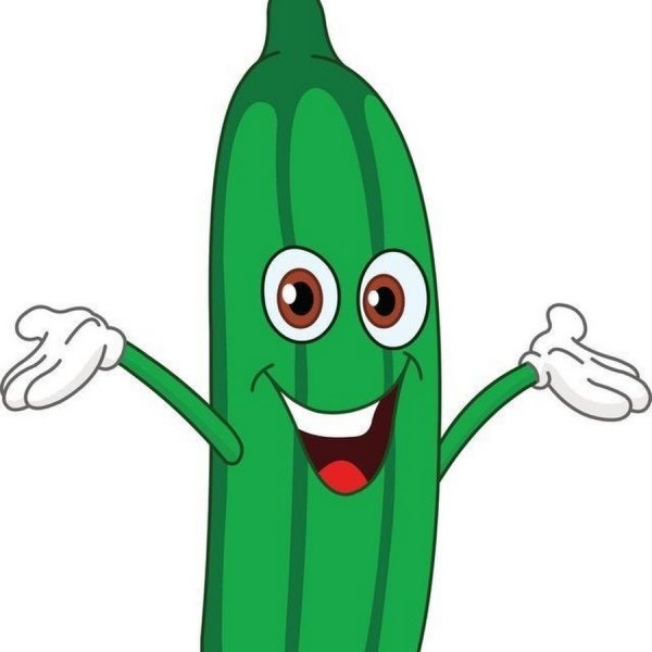 Огурец с глазками на прозрачном фоне