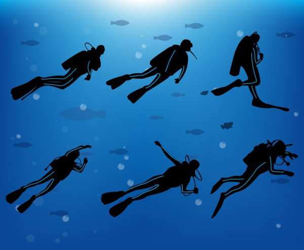 Дайвер силуэт