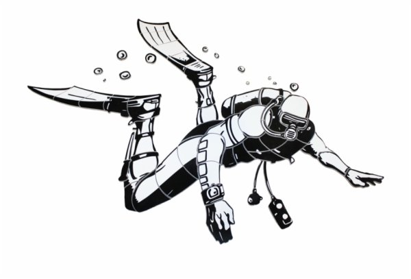 Аквалангист вектор