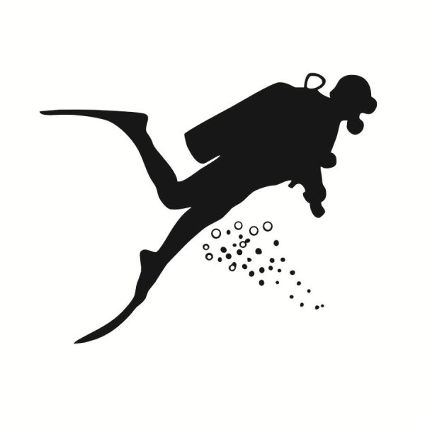 Дайвер силуэт