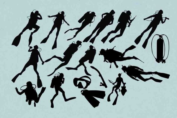 Водолаз силуэт