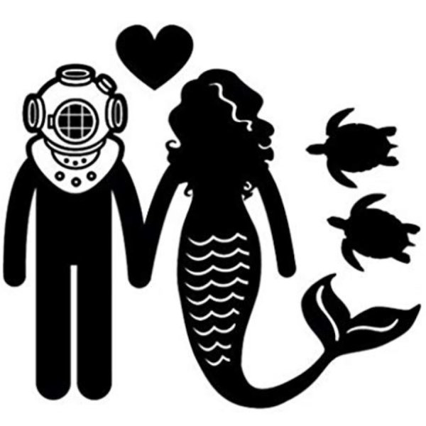 Аквалангист трафарет