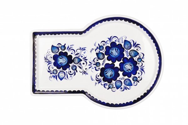 Гжельская роспись поднос
