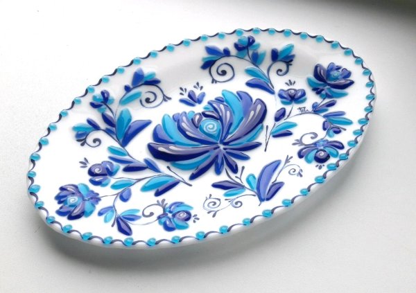 Шкатулка Гжель фьюзинг