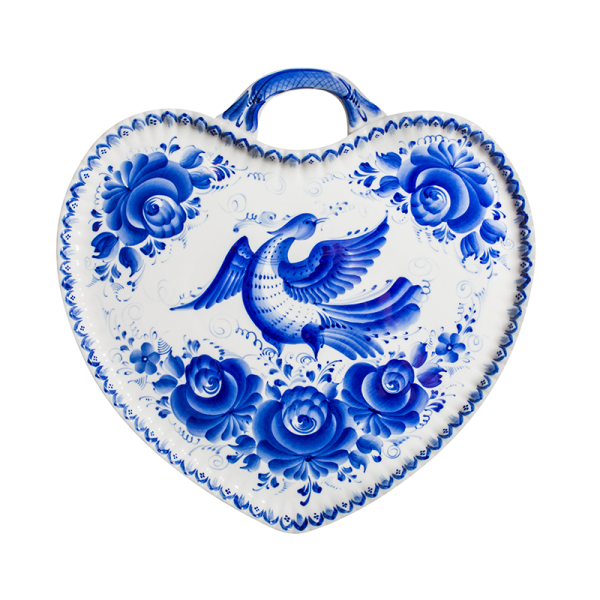 Доска расписанная гжелью