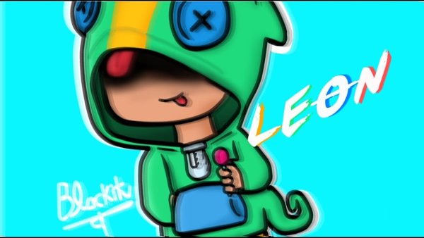 Леон из БРАВЛ старс арт