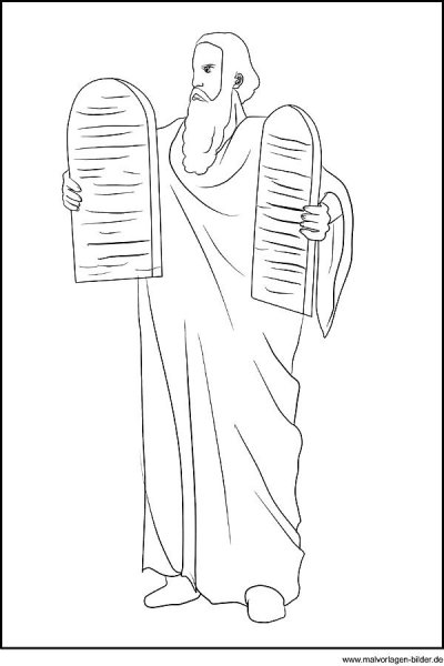 Скрижали Завета для детей Моисей раскраска