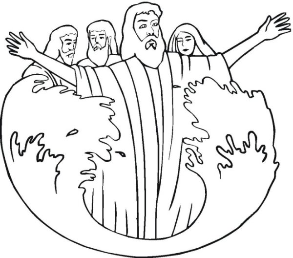 Моисей выводит евреев из Египта раскраска