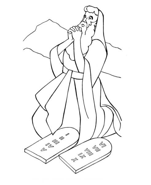 Моисей и скрижали раскраска