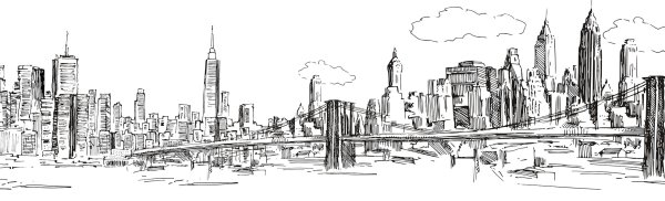 Панорама города в графике