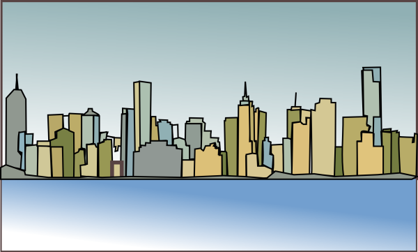 Контурное изображение города