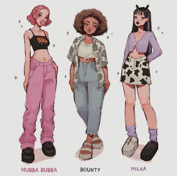 Рисунки стилей одежды софт герл