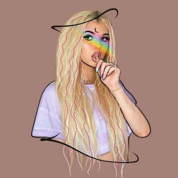 Рисунок девочки в стиле софт