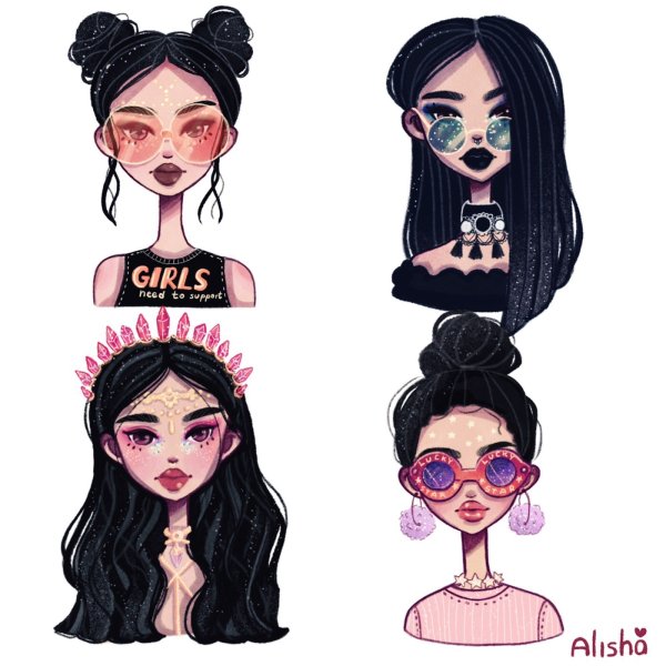 Стикеры для девочек