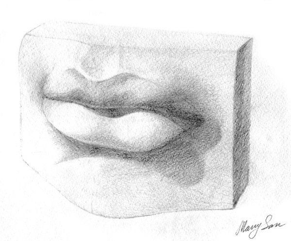 Гипсовые губы для рисования