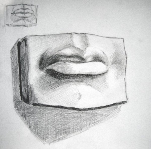 Гипсовый слепок губ