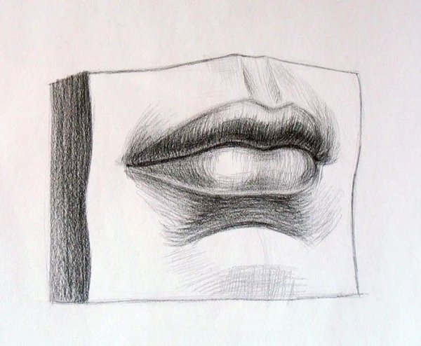 Губы Давида штриховка