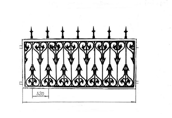 Чугунная Парковая ограда чертеж