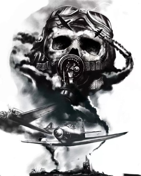 Череп с повязкой камикадзе