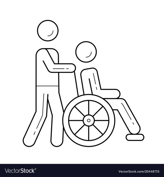 Инвалид на коляске рисунок