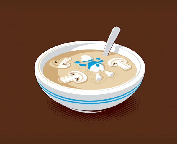 Поп арт тарелка супа