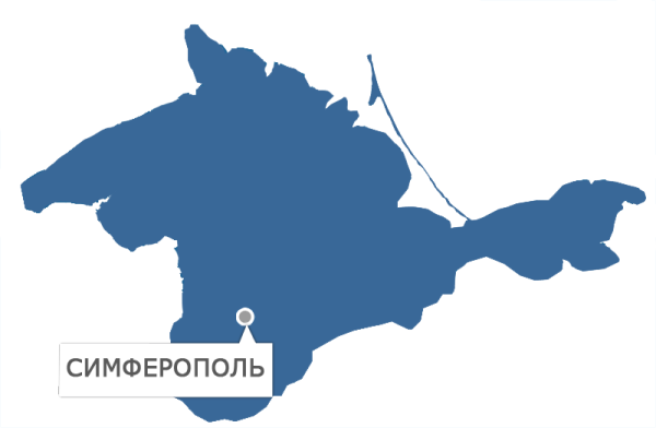 Карта Крыма с флагом Крыма