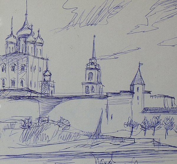 Рязанский Кремль набросок