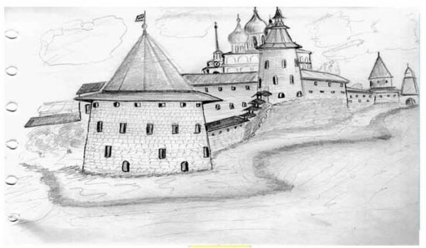 Псков Кремль контур