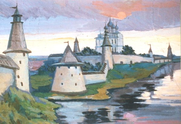 Псков Кремль рисунок