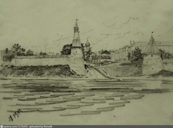 Рисование Кремль Псков