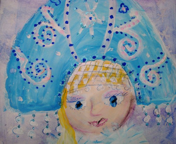 Снегурочка техника рисования