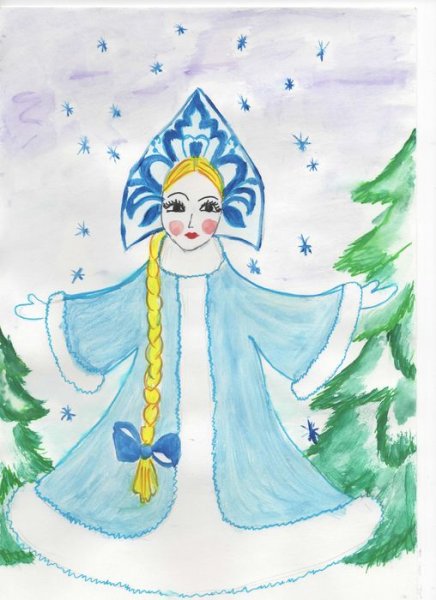 Портрет Снегурочки раскраска