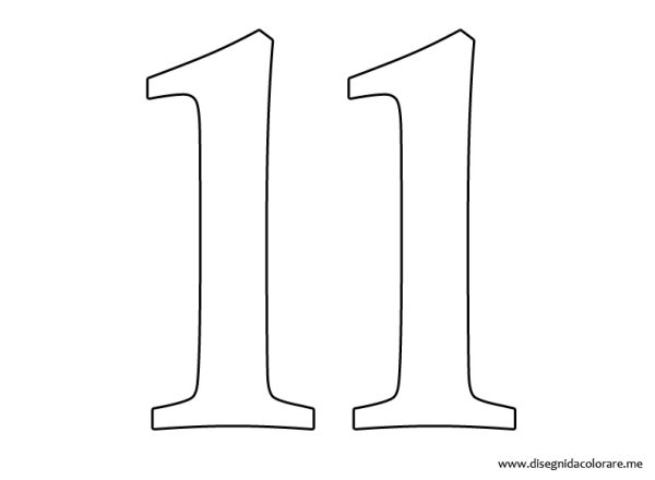 Цифра 11 цветная