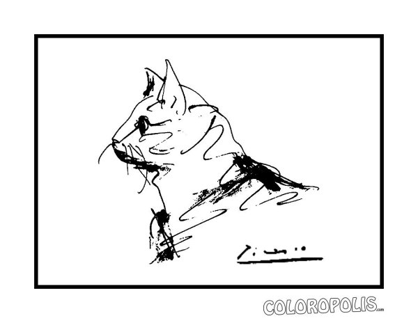 Зарисовки Пикассо кошка