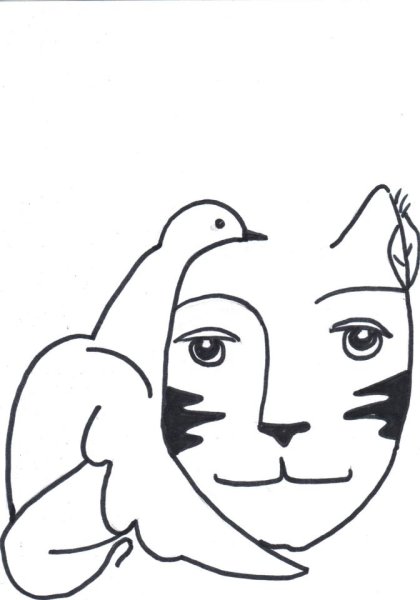 Рисунок Пикассо кот гештальт