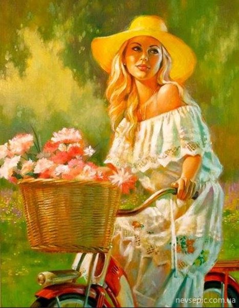 Летняя женщина живопись